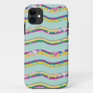 Supergirl Regenboog Golven Groen iPhone 11 Hoesje