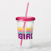 Supergirl Retro Colorshift grafische afbeelding Acryl Drinkbeker (Achterkant)