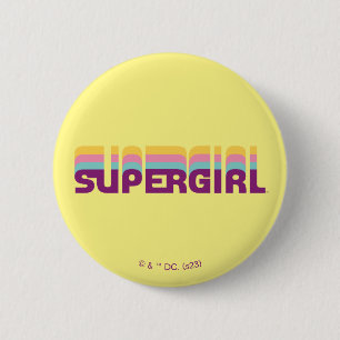 Supergirl Retro Colorshift grafische afbeelding Ronde Button 5,7 Cm