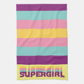 Supergirl Retro Colorshift grafische afbeelding Theedoek (Verticaal)