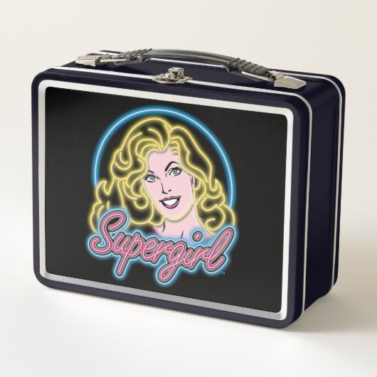 Supergirl Retro Neon Lights Grafisch (Voorkant)
