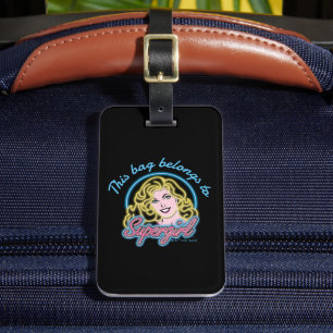 Supergirl Retro Neon Lights Grafisch Bagagelabel