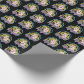 Supergirl Retro Neon Lights Grafisch Cadeaupapier (Hoek)