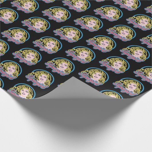 Supergirl Retro Neon Lights Grafisch Cadeaupapier (Hoek)