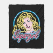 Supergirl Retro Neon Lights Grafisch Fleece Deken (Voorkant)