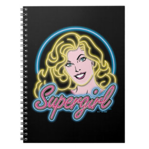 Supergirl Retro Neon Lights Grafisch Notitieboek