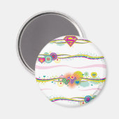 Supergirl Retro Rainbow Magneet (Voorkant / Achterkant)