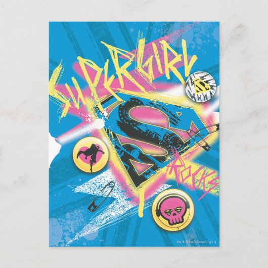 Supergirl Rocks Briefkaart (Voorkant)