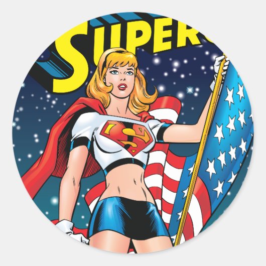Supergirl Ronde Sticker (Voorkant)
