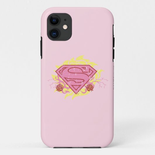 Supergirl roze bloemen Case-Mate iPhone case (Achterkant)
