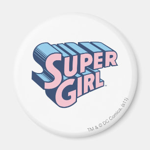 Supergirl Roze en Blue Logo Magneet