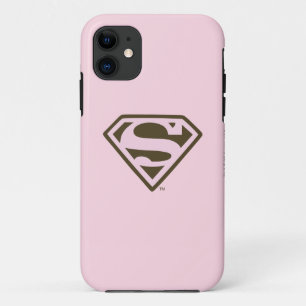 Supergirl roze en bruin Logo iPhone 11 Hoesje