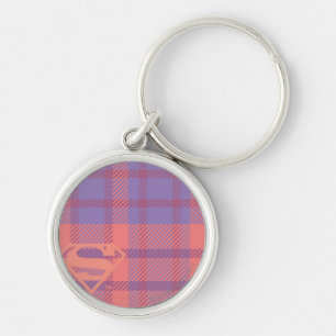Supergirl roze en Paars patroon Sleutelhanger