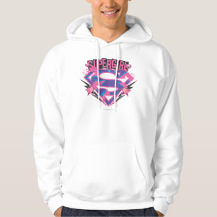 Supergirl Roze en Paarse Grunge Logo Hoodie