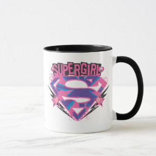 Supergirl Roze en Paarse Grunge Logo Mok