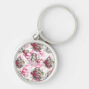Supergirl roze inktpatroon sleutelhanger
