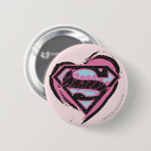 Supergirl roze Logo in hart Ronde Button 5,7 Cm (Voorkant /achterkant)