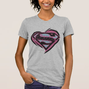Supergirl roze Logo in hart T-shirt