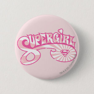 Supergirl roze Logo Star Burst Ronde Button 5,7 Cm