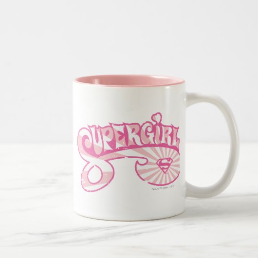 Supergirl roze Logo Star Burst Tweekleurige Koffiemok (Rechts)