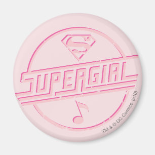 Supergirl roze muzieknotitie magneet
