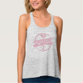 Supergirl roze muzieknotitie tanktop (Voorkant)
