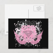 Supergirl roze ontwerp briefkaart (Voorkant / Achterkant)
