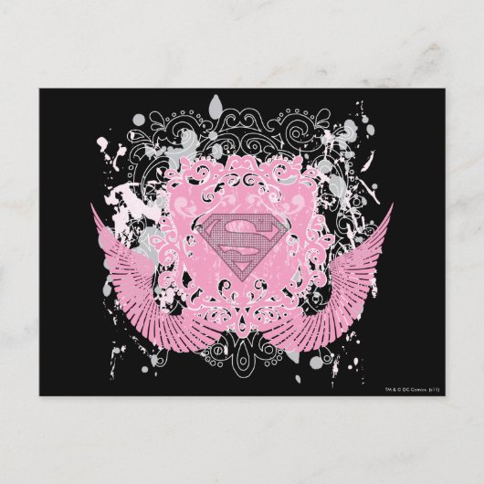 Supergirl roze ontwerp briefkaart (Voorkant)