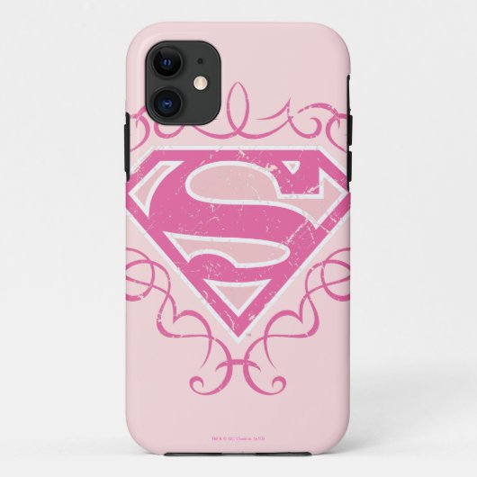 Supergirl roze strepjes Case-Mate iPhone case (Achterkant)