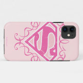 Supergirl roze strepjes Case-Mate iPhone case (Achterkant (horizontaal))