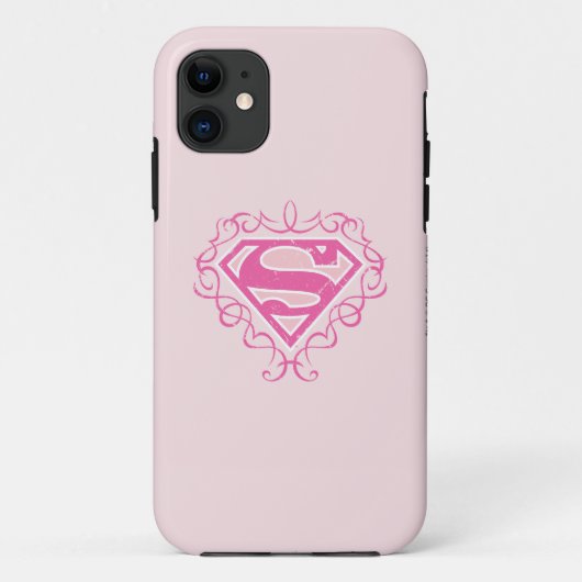 Supergirl roze strepjes Case-Mate iPhone case (Achterkant)