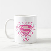 Supergirl roze strepjes koffiemok (Links)