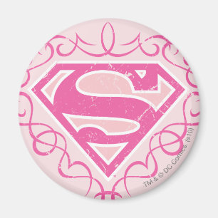 Supergirl roze stripes magneet