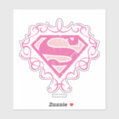 Supergirl roze stripes sticker (Vel)