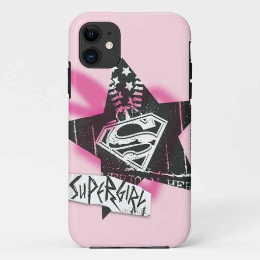 Supergirl roze verfster Case-Mate iPhone case (Achterkant)