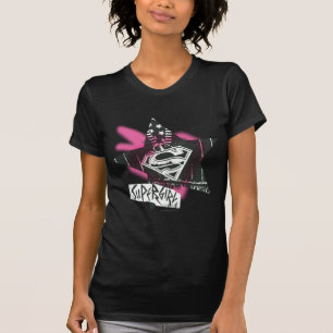 Supergirl roze verfster t-shirt