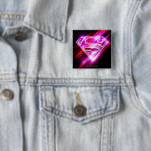 Supergirl roze vierkante button 5,1 cm (In situ)