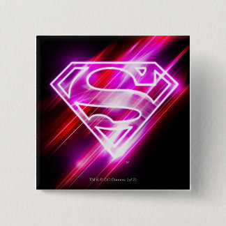 Supergirl roze vierkante button 5,1 cm