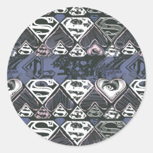 Supergirl S-patroon herhalen Ronde Sticker