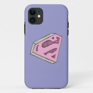 Supergirl schetste Roze Logo iPhone 11 Hoesje