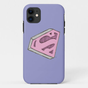 Supergirl schetste Roze Logo iPhone 11 Hoesje