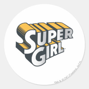 Supergirl Silver en Oranje Logo Ronde Sticker