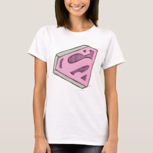 Supergirl Sketched Pink Logo T-shirt