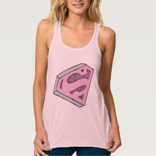 Supergirl Sketched Pink Logo Tanktop