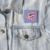 Supergirl Sketched Pink Logo Vierkante Button 5,1 Cm (In situ)