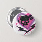 Supergirl Skulls en Lightning Ronde Button 5,7 Cm (Voorkant /achterkant)
