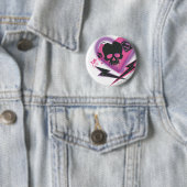 Supergirl Skulls en Lightning Ronde Button 5,7 Cm (In situ)