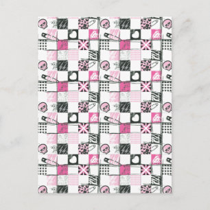 Supergirl Skulls en Pins Pattern Briefkaart