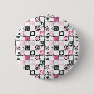 Supergirl Skulls en Pins Pattern Ronde Button 5,7 Cm