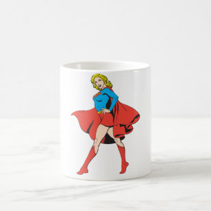 Supergirl slaat een pos aan koffiemok